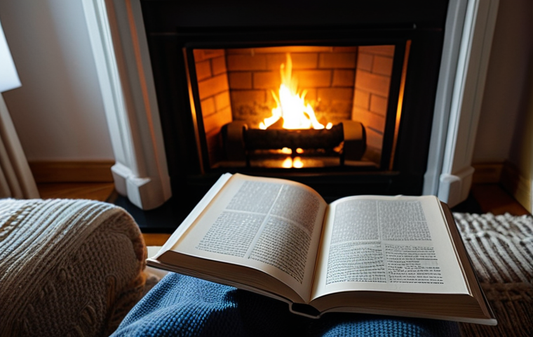Digital Detox in a Cozy Home**
"A person fully clothed in comfortable, modest clothing is reading a physical book by a fireplace in a cozy living room. No visible screens or devices are present. Soft, warm lighting. The scene evokes relaxation and escape from technology. Safe for work, appropriate content, family-friendly, professional photography, perfect anatomy, natural proportions, well-formed hands."
**